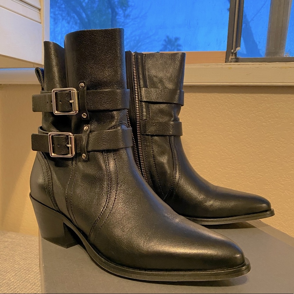 ALLSAINTS Harriet Dual Buckle black boots 38